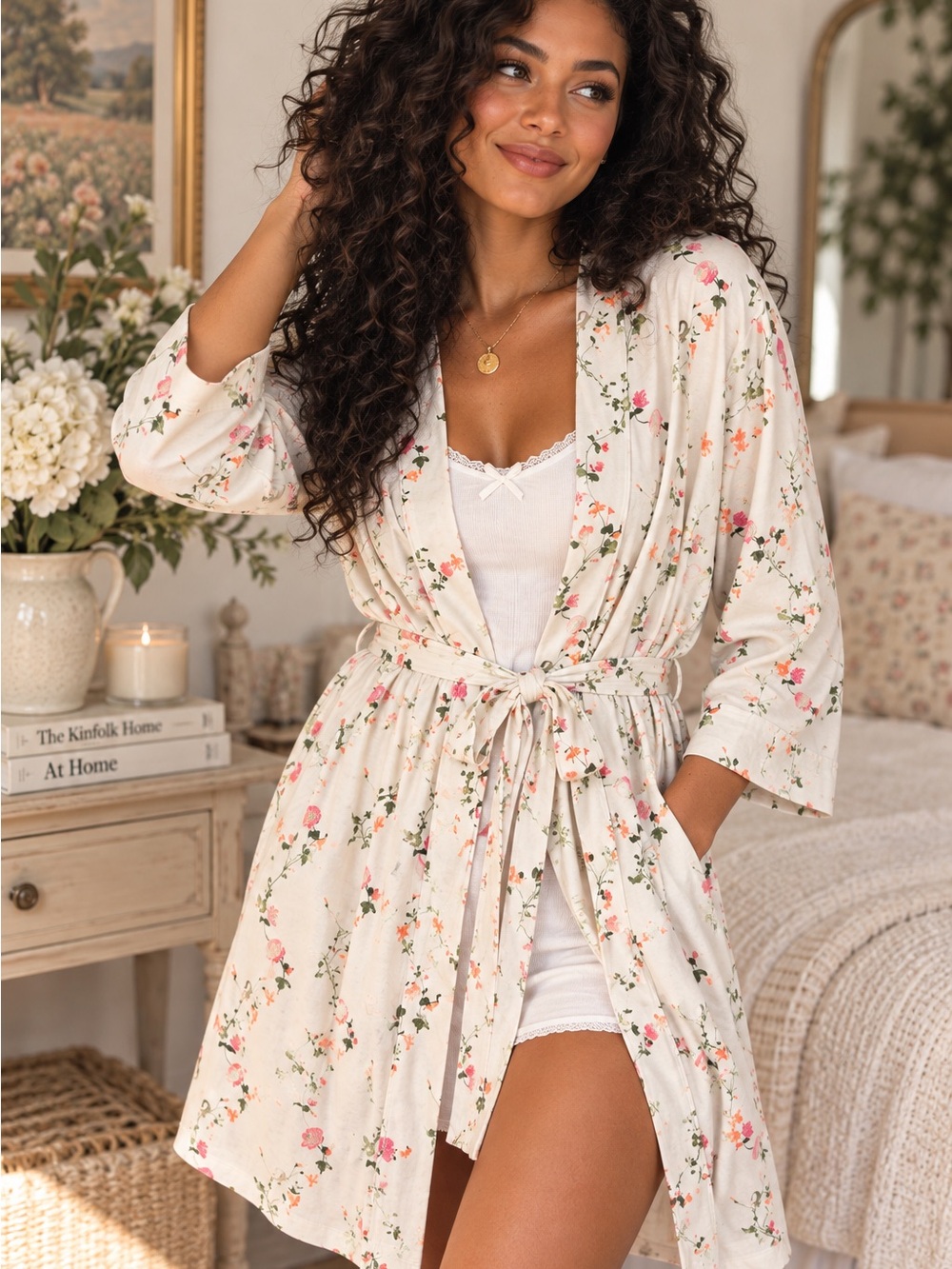 Hill House Home Floral Organic Cotton Belted Robe Cardigan XL